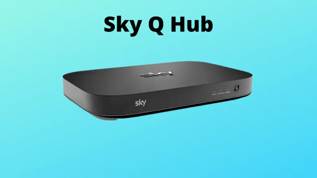 Sky Q hub on a blue background