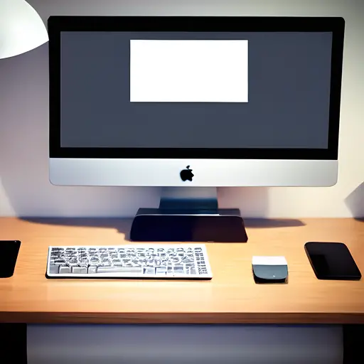 An Apple computer on a desk