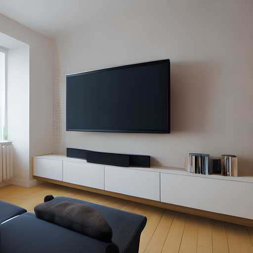 a television in a modern looking room