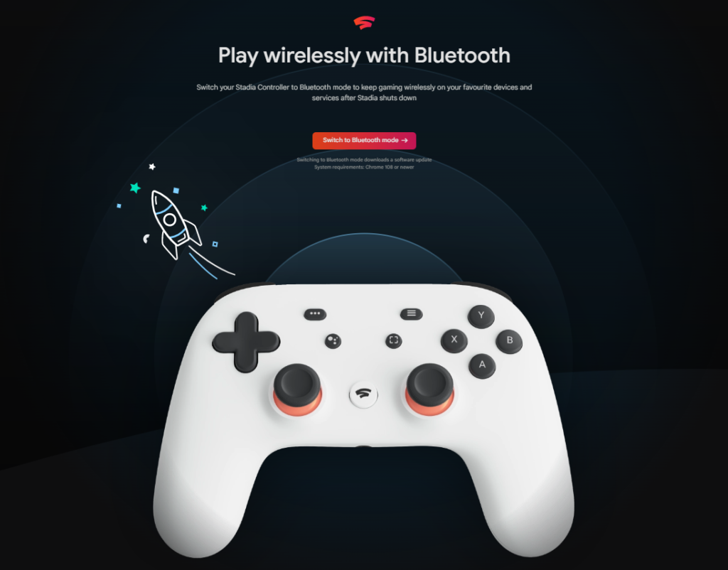 Switch Stadia to Bluetooth